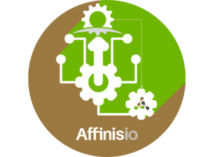 Affinisio at the centre of connected gears indicating integration with the systems already running in your environment