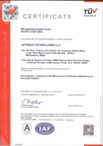 Affinisio ISO 27001:2022 certification